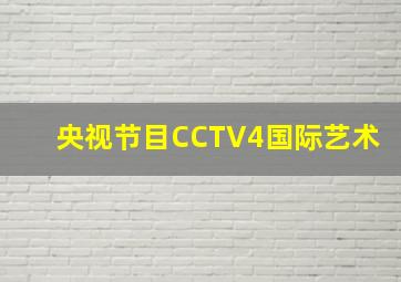 央视节目CCTV4国际艺术