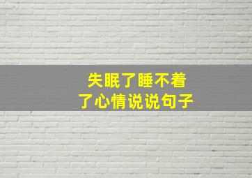 失眠了睡不着了心情说说句子