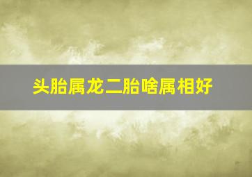 头胎属龙二胎啥属相好