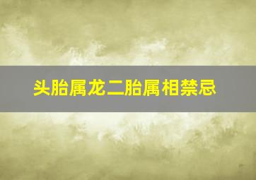 头胎属龙二胎属相禁忌