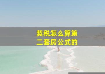 契税怎么算第二套房公式的