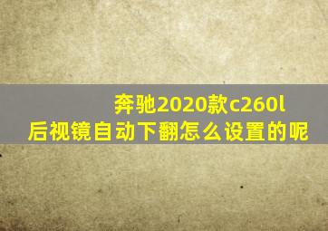 奔驰2020款c260l后视镜自动下翻怎么设置的呢