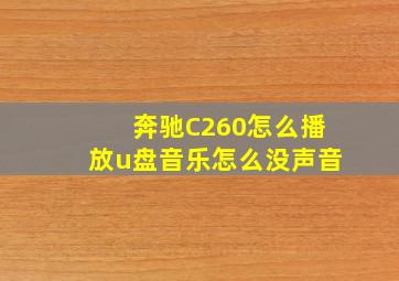 奔驰C260怎么播放u盘音乐怎么没声音