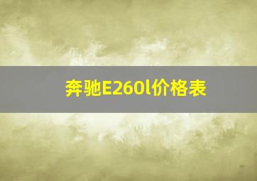 奔驰E260l价格表