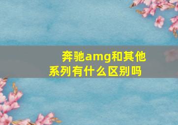 奔驰amg和其他系列有什么区别吗