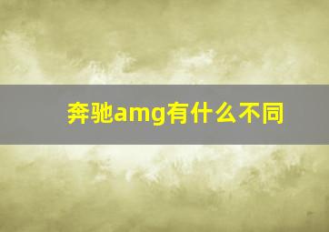 奔驰amg有什么不同