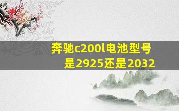 奔驰c200l电池型号是2925还是2032