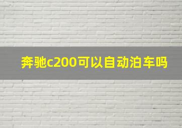 奔驰c200可以自动泊车吗