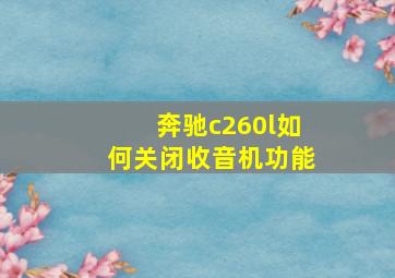 奔驰c260l如何关闭收音机功能