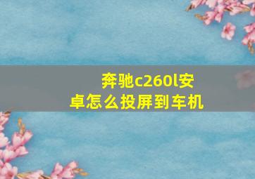 奔驰c260l安卓怎么投屏到车机