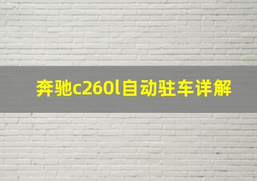 奔驰c260l自动驻车详解