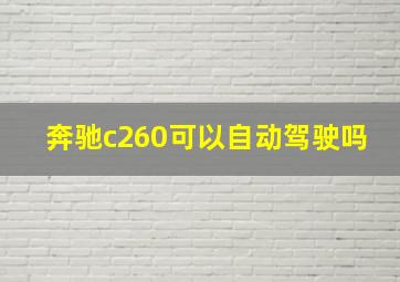 奔驰c260可以自动驾驶吗