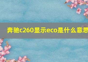 奔驰c260显示eco是什么意思