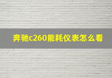 奔驰c260能耗仪表怎么看