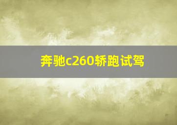 奔驰c260轿跑试驾