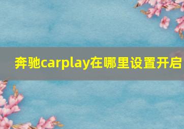 奔驰carplay在哪里设置开启