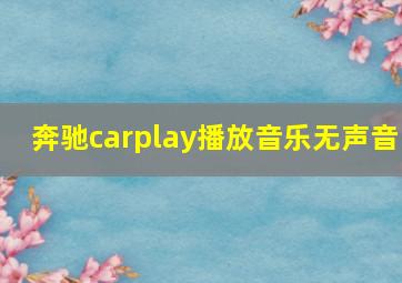 奔驰carplay播放音乐无声音