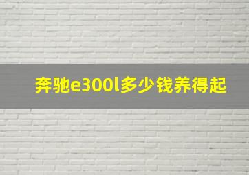 奔驰e300l多少钱养得起