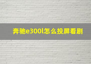 奔驰e300l怎么投屏看剧