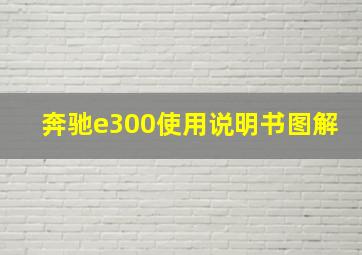 奔驰e300使用说明书图解