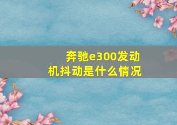 奔驰e300发动机抖动是什么情况