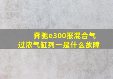 奔驰e300报混合气过浓气缸列一是什么故障