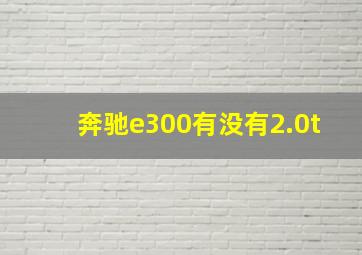 奔驰e300有没有2.0t