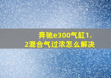 奔驰e300气缸1.2混合气过浓怎么解决