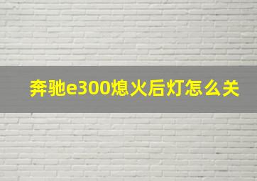 奔驰e300熄火后灯怎么关