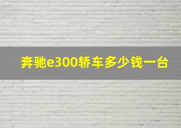 奔驰e300轿车多少钱一台