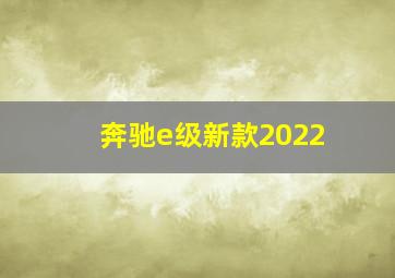 奔驰e级新款2022