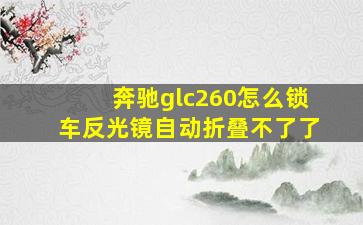 奔驰glc260怎么锁车反光镜自动折叠不了了