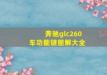 奔驰glc260车功能键图解大全