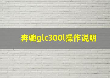 奔驰glc300l操作说明