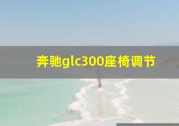 奔驰glc300座椅调节