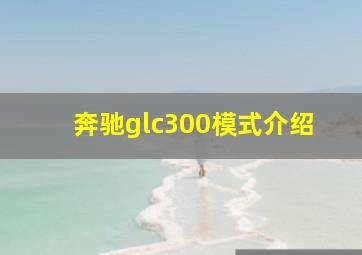 奔驰glc300模式介绍