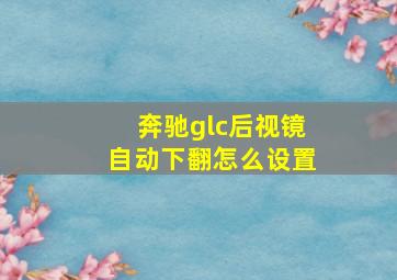 奔驰glc后视镜自动下翻怎么设置