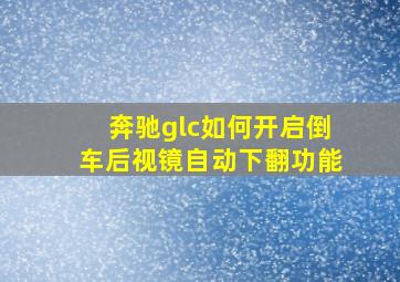 奔驰glc如何开启倒车后视镜自动下翻功能