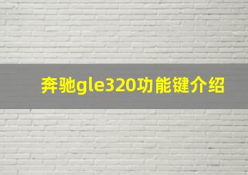 奔驰gle320功能键介绍