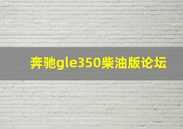 奔驰gle350柴油版论坛