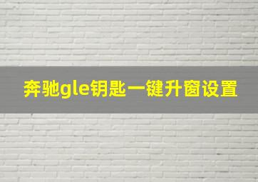 奔驰gle钥匙一键升窗设置