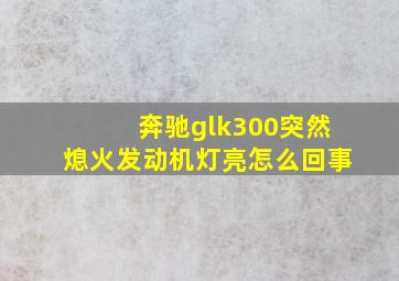 奔驰glk300突然熄火发动机灯亮怎么回事