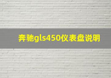 奔驰gls450仪表盘说明