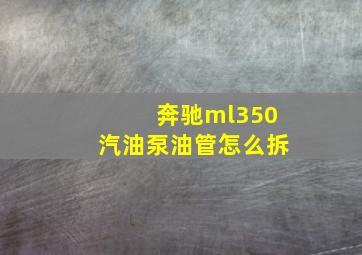 奔驰ml350汽油泵油管怎么拆