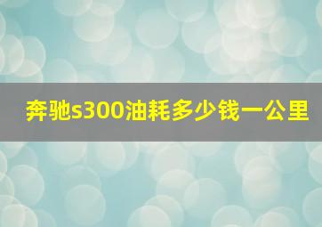 奔驰s300油耗多少钱一公里