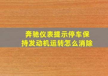 奔驰仪表提示停车保持发动机运转怎么消除