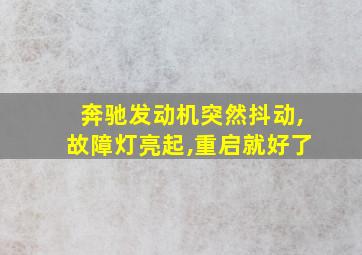 奔驰发动机突然抖动,故障灯亮起,重启就好了