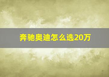 奔驰奥迪怎么选20万