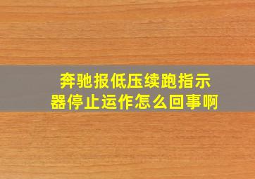 奔驰报低压续跑指示器停止运作怎么回事啊