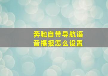 奔驰自带导航语音播报怎么设置